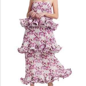 Amur Dewy Floral Tiered Ruffle Gown